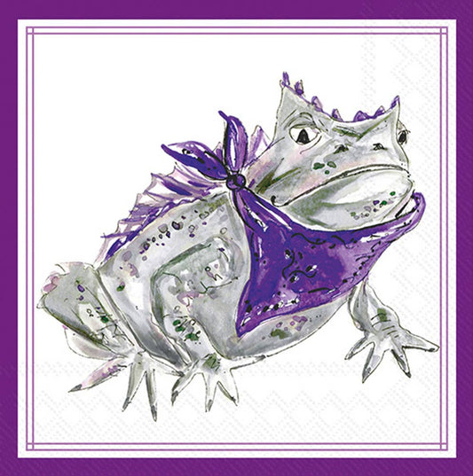Paper Cocktail Napkins Purple Horned Frog Hometown Pride