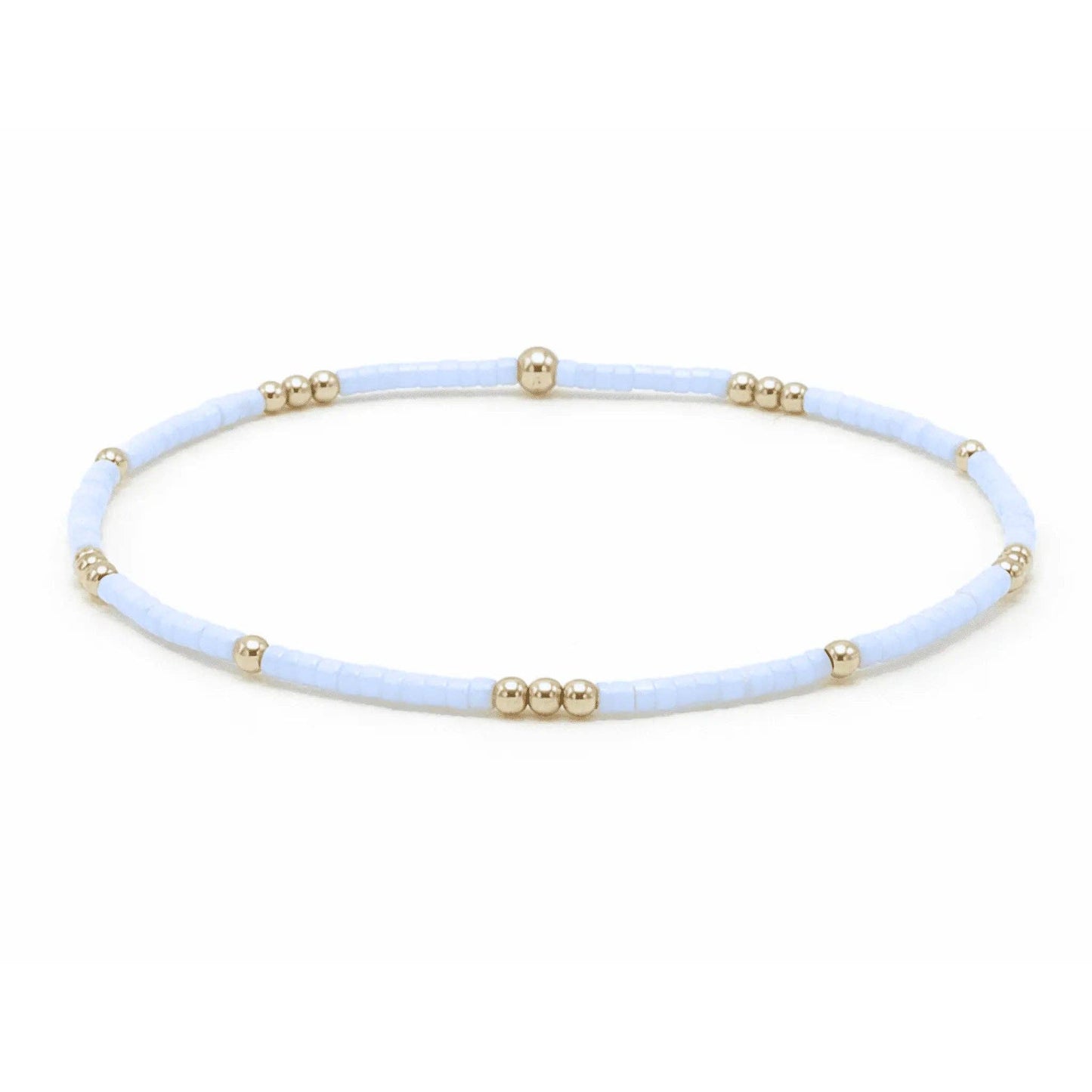2mm Newport Blue Gray + Gold Filled Waterproof Bracelet - 6.5"