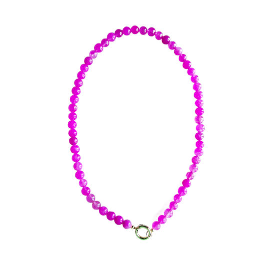 Mini Gumball Necklace: Pink Jade