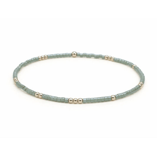 2mm Newport Evergreen + Gold Filled Waterproof Bracelet - 6.5"