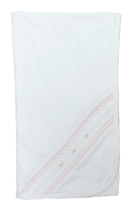 Girls Hand Smocked Pima Cotton "Celine & Tom" Blanket