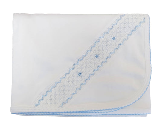 Baby Boy Hand Smocked "Celine & Tom" Blanket