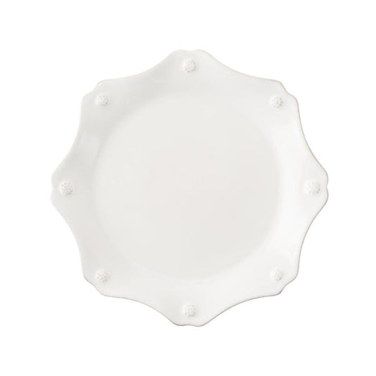 Berry & Thread Scallop Dessert/Salad Plate - Whitewash