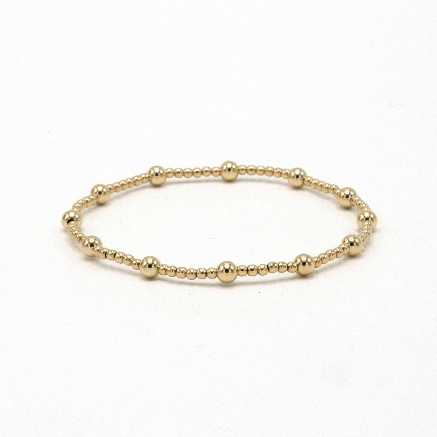 Malibu 2x4 14k Gold Filled Beaded Bracelet - 2mm4 / 6.5"