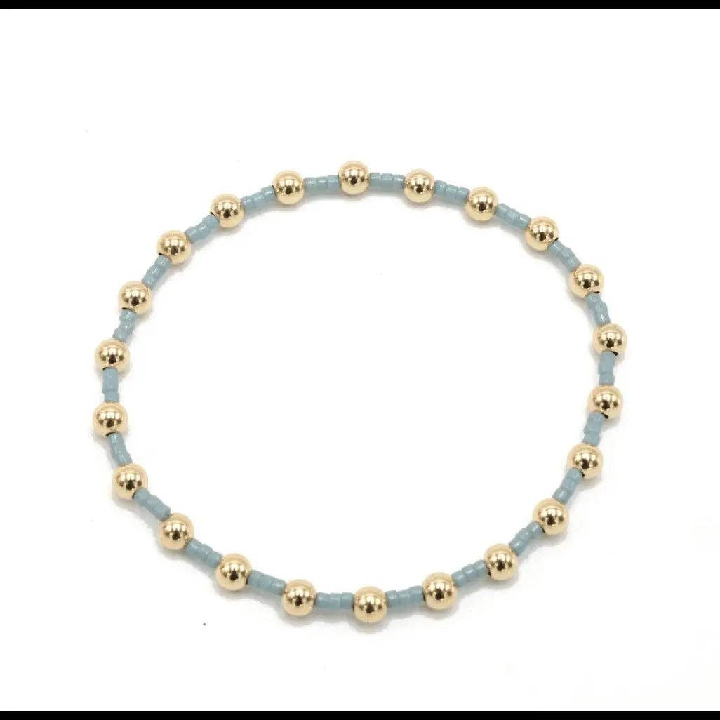 Coastal Pale Blue Newport Gold filled Waterproof Bracelet: 6.5"