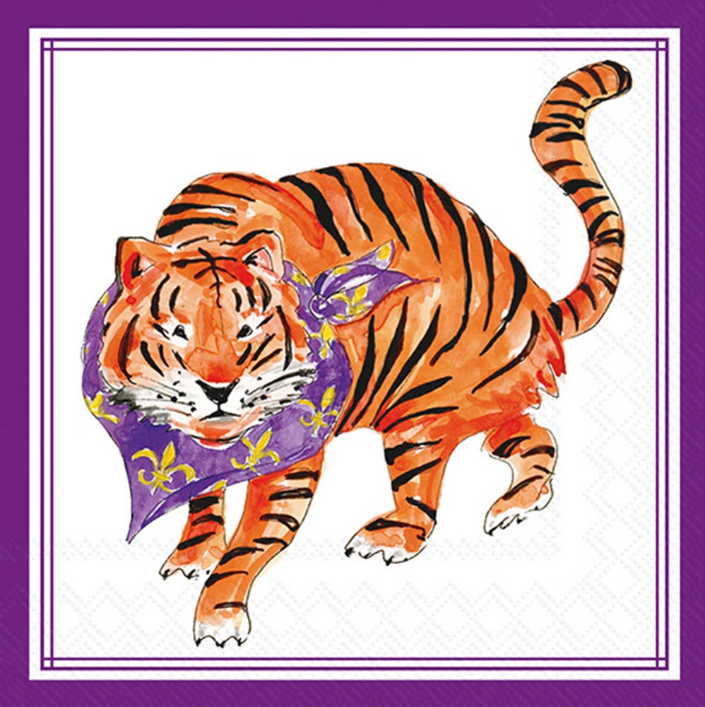 Hometown Pride Cocktail Napkins - Purple Tiger