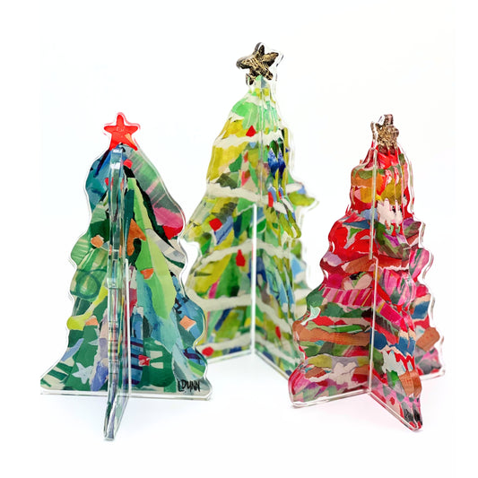 3-D Adorned Christmas Tree Collection - Set/3