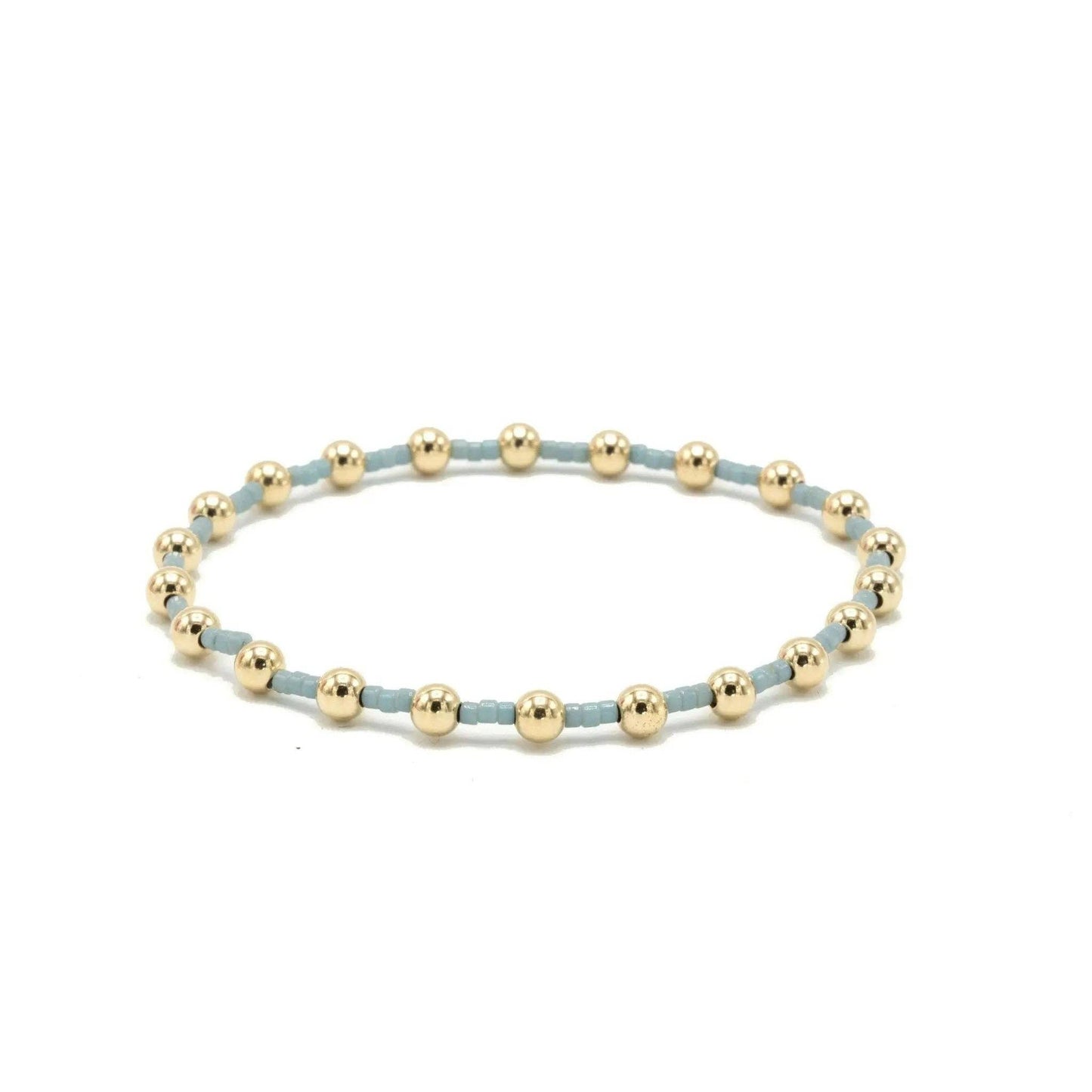 Coastal Pale Blue Newport Gold filled Waterproof Bracelet: 6.5"