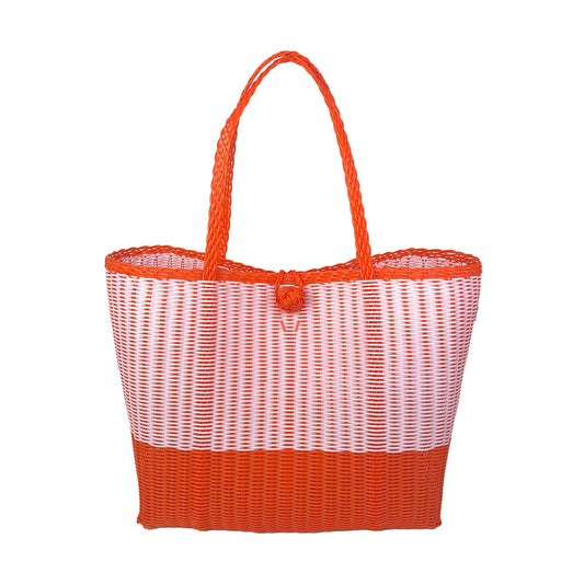 Medium Tote - Tangerine + Baby Pink