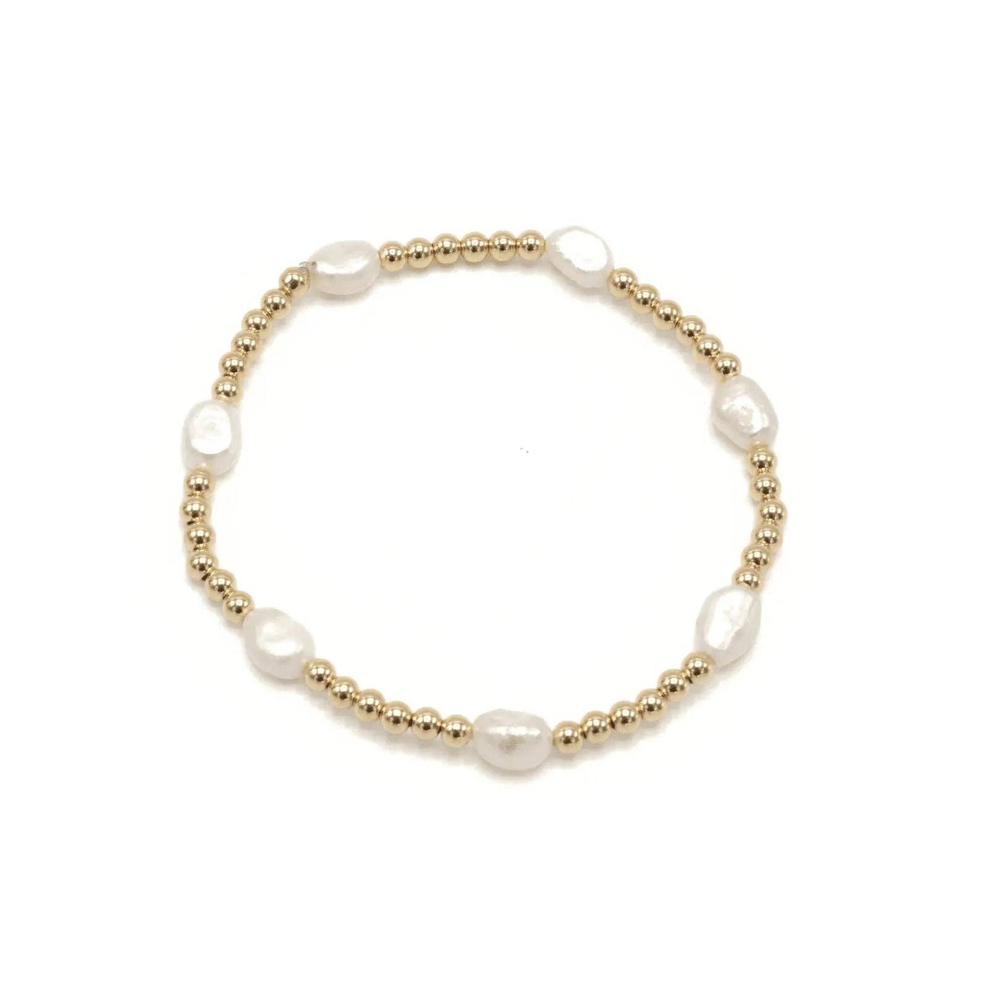 Baroque Patterned Pearl Bracelet in 14k Gold-Filled - 6.5"