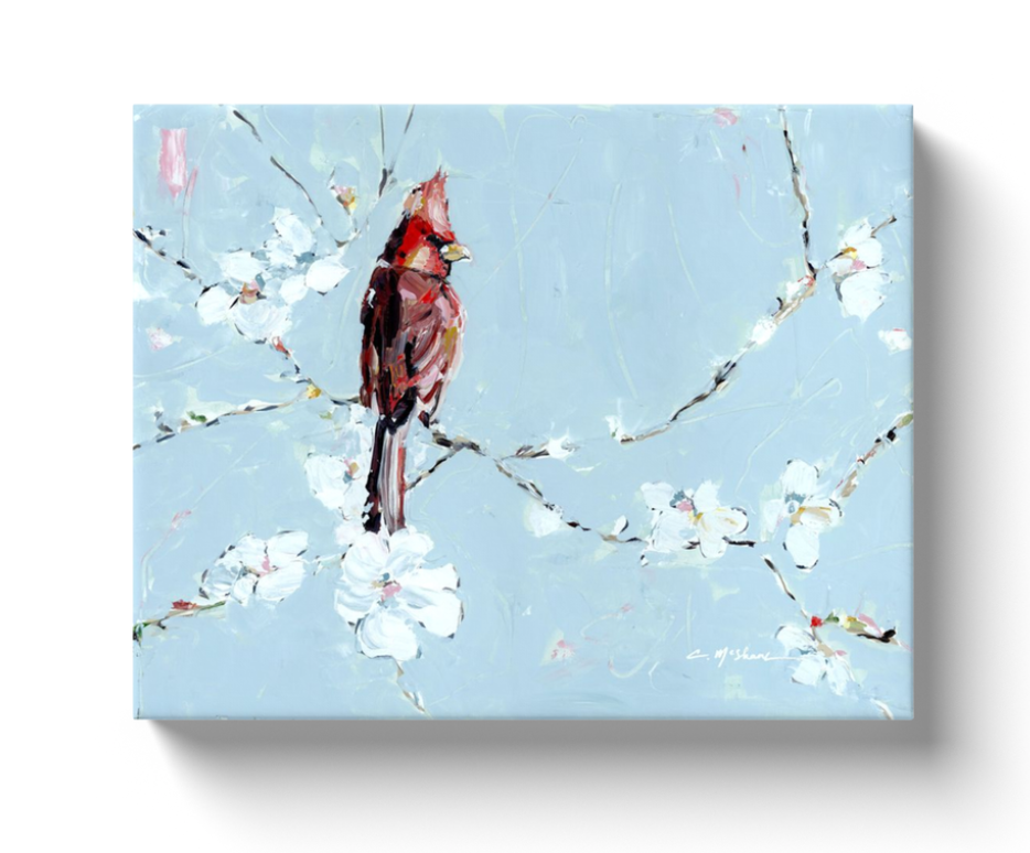 "Always With You" Cardinal Canvas Print: 10X8"