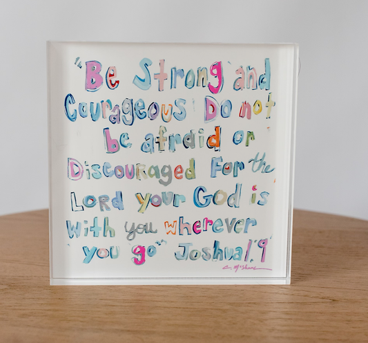 "Joshua 1:9" Acrylic Shelfie: More Pinks