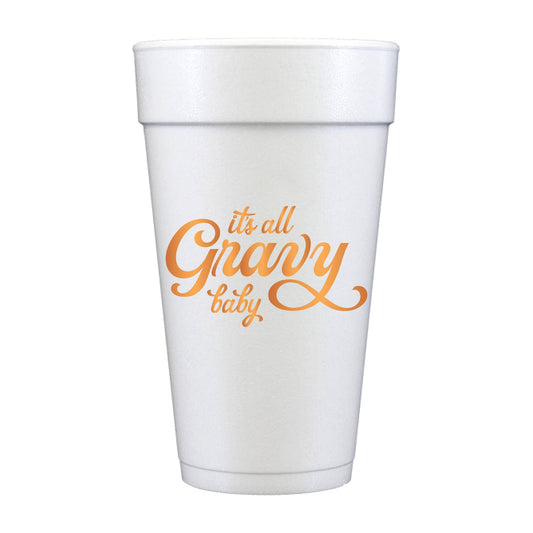 It's All Gravy Baby Thanksgiving Foam Cups