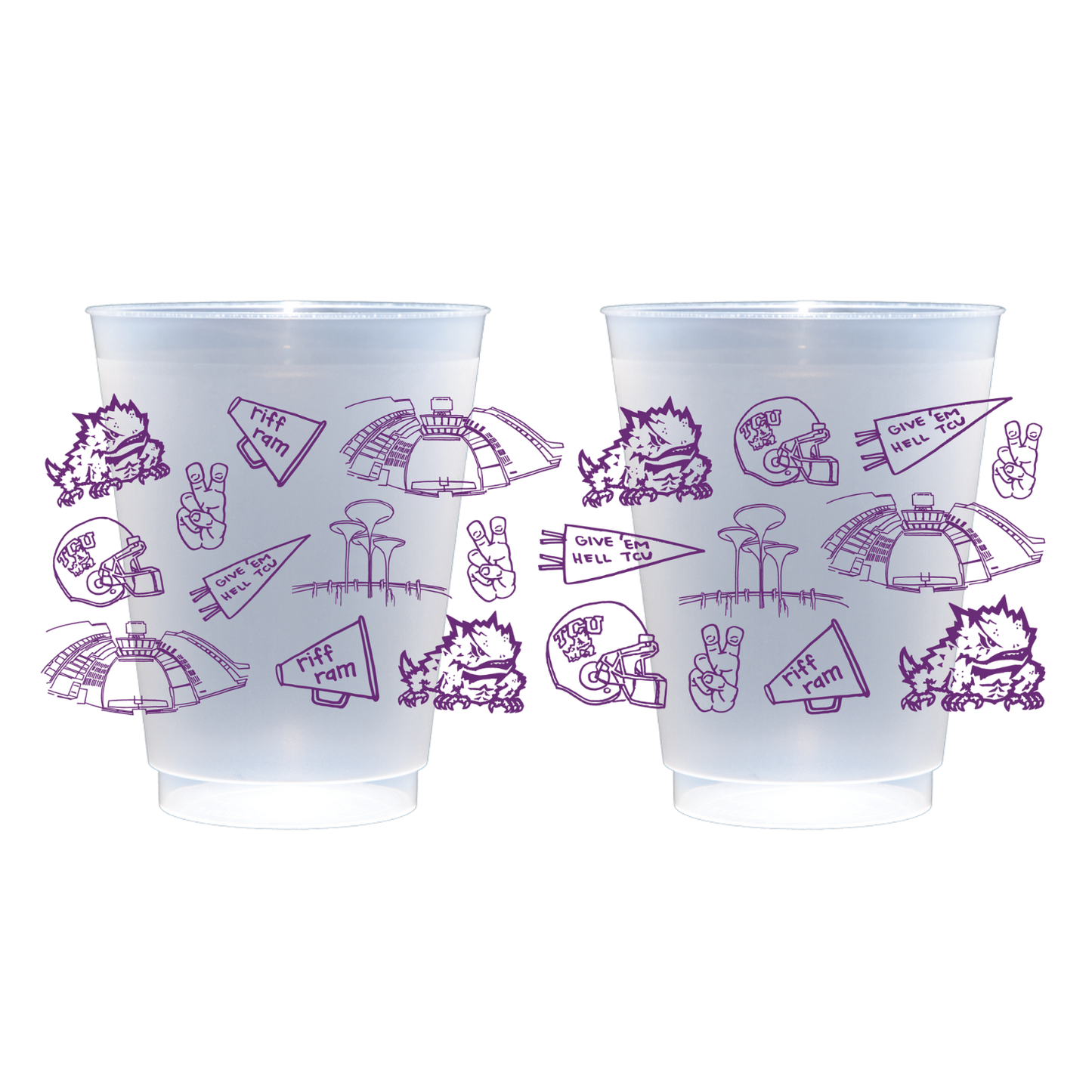 TCU Shatterproof Cups - Set of 8