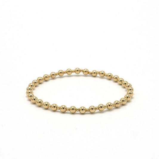 4mm+2mm+4mm Gold Filled Waterproof Dimension Bracelet - 6.5"
