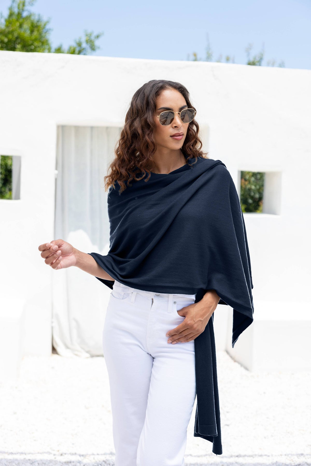 Dreamsoft Organic Cotton Travel Scarf - Oxford Blue