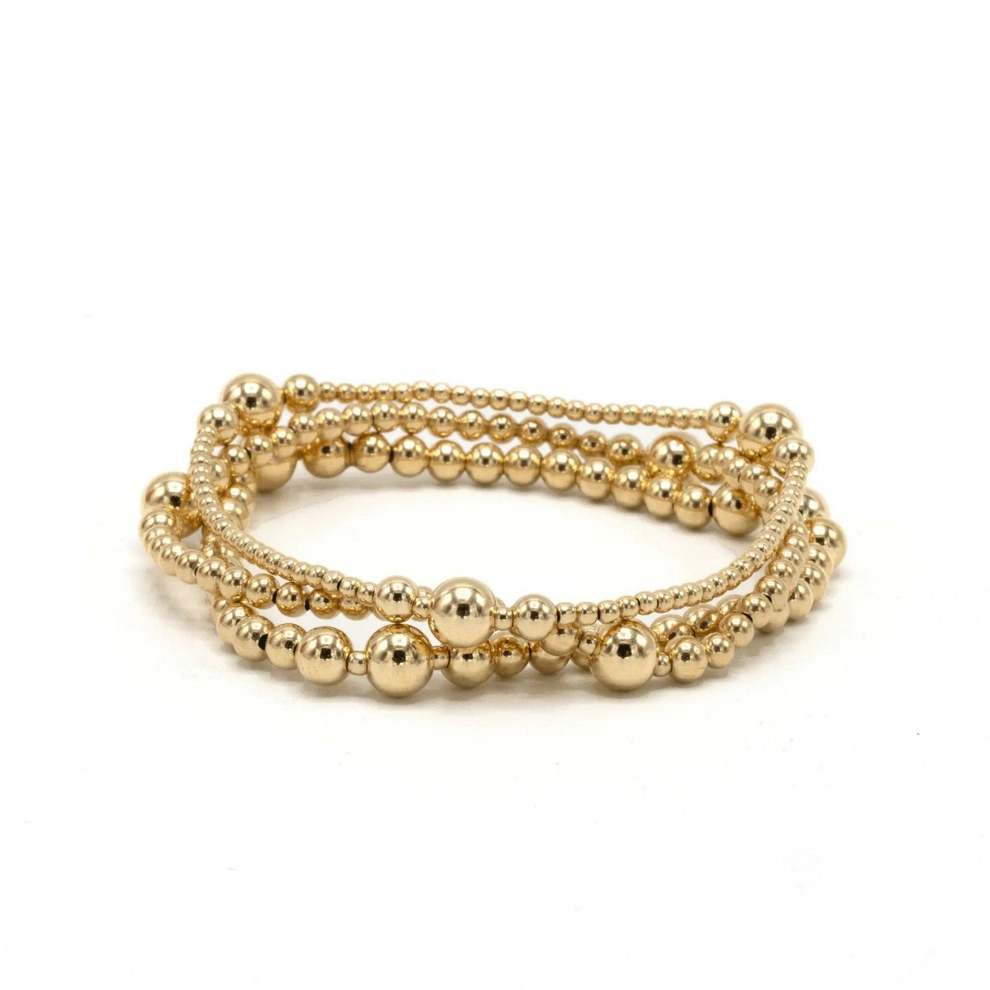 Nantucket 2x6 14K Gold Filled Beaded Bracelet: 6.5"