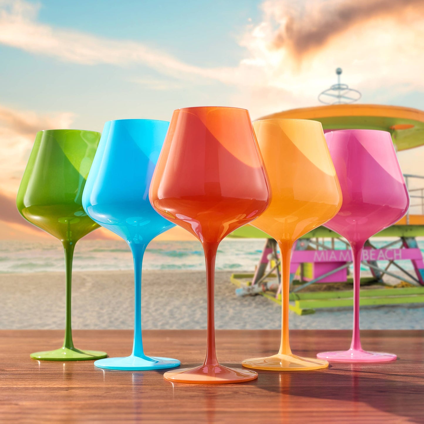 Colors of South Beach - Wine Glasses Set/5