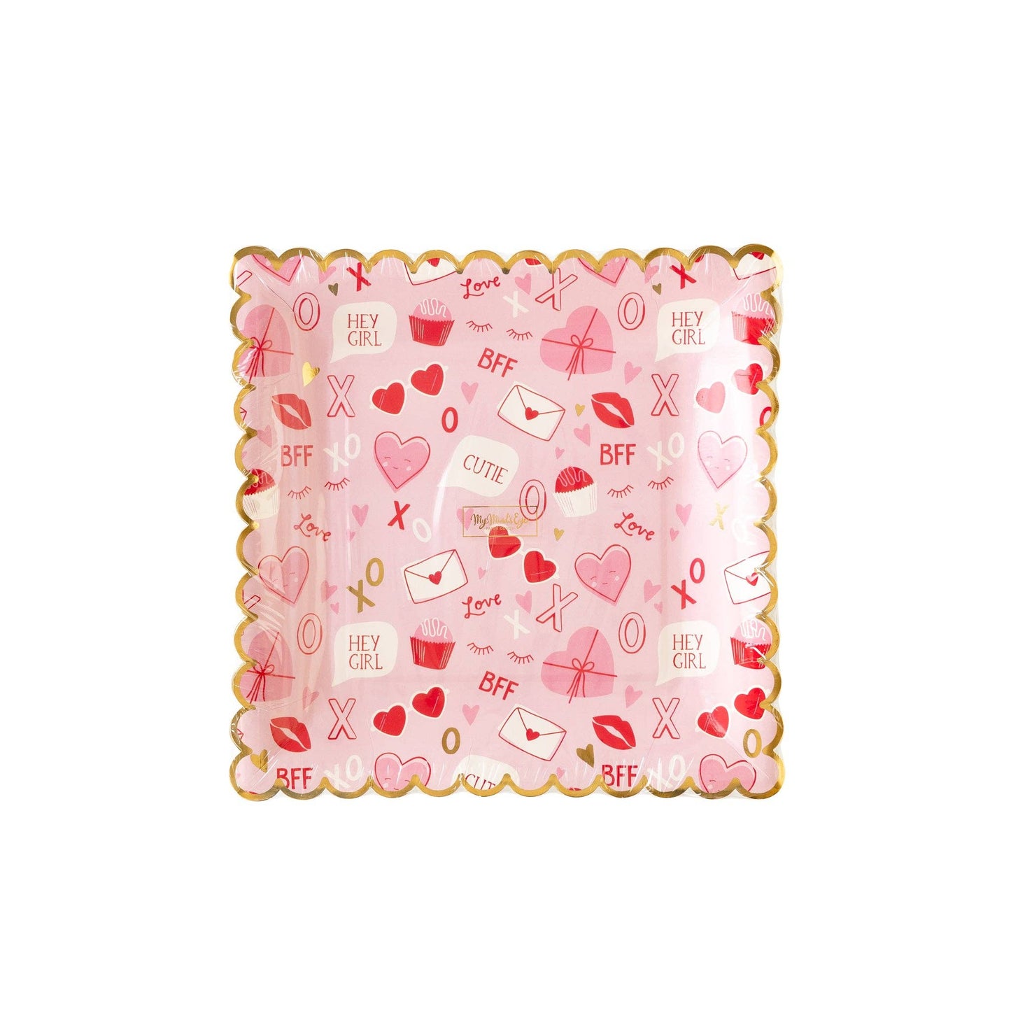 Valentine Scatter Square Paper Plates