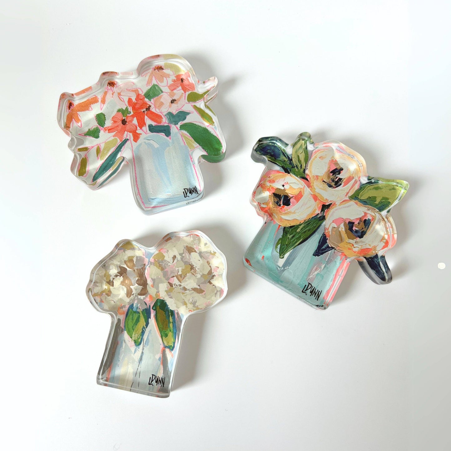 Two Hydrangea Blooms Acrylic Block - Bitty