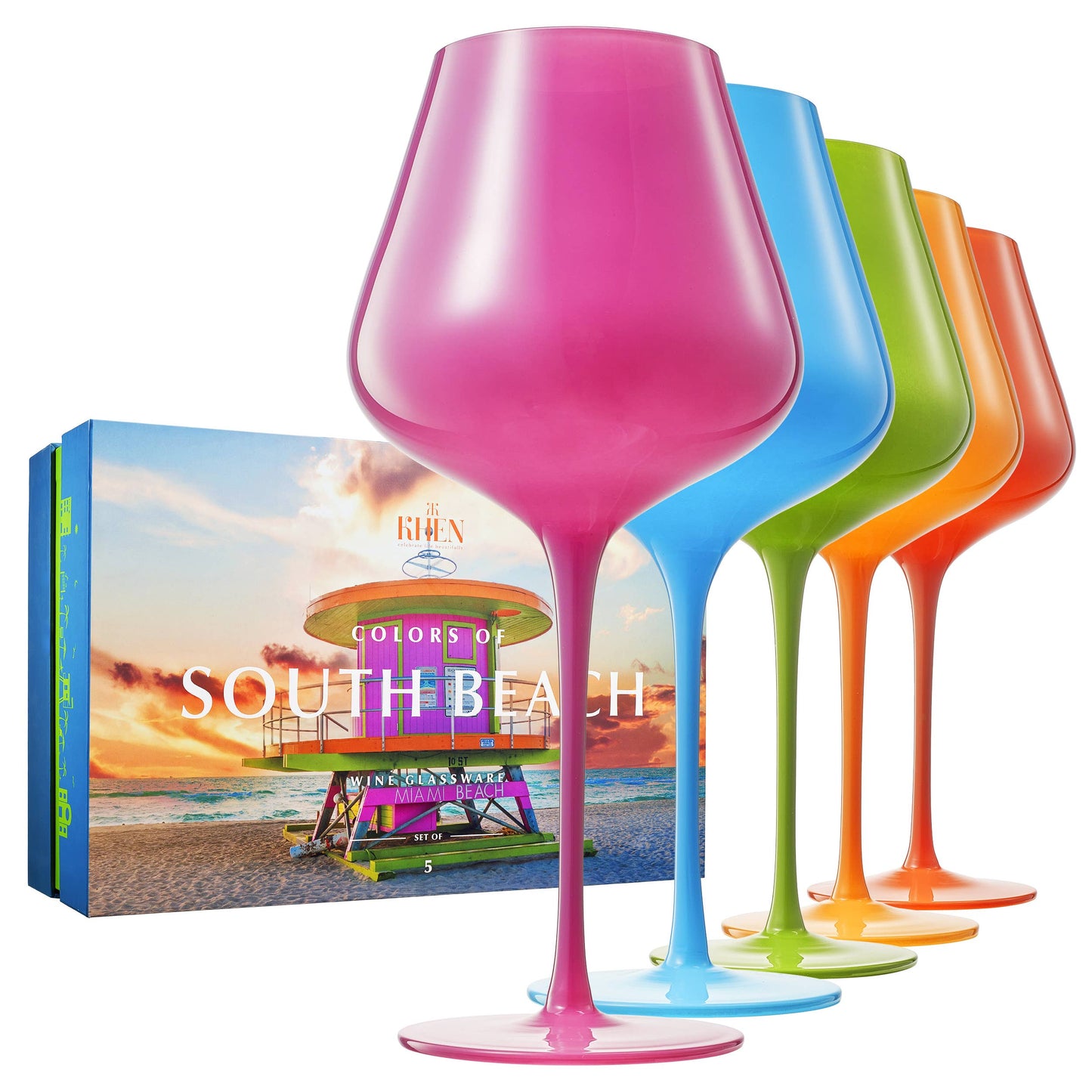 Colors of South Beach - Wine Glasses Set/5