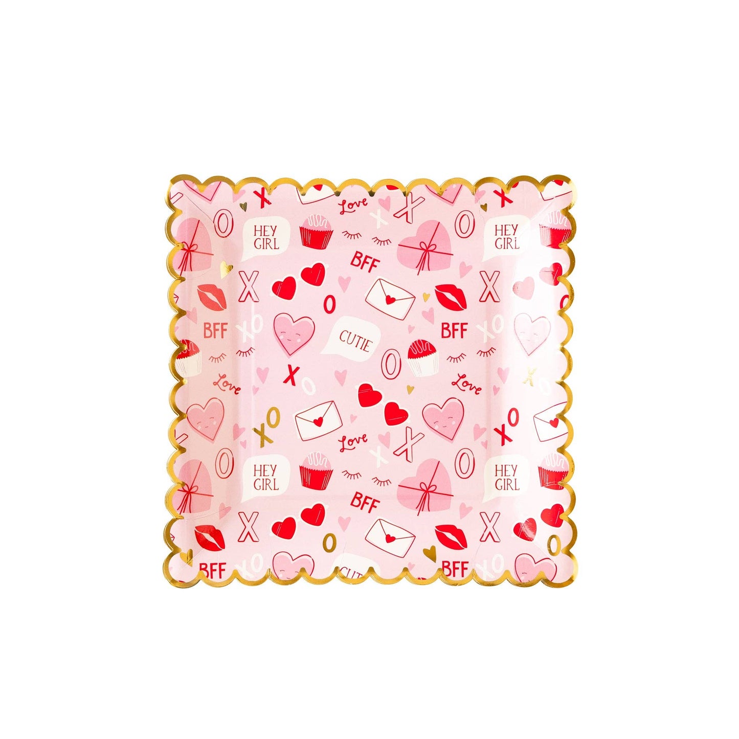 Valentine Scatter Square Paper Plates