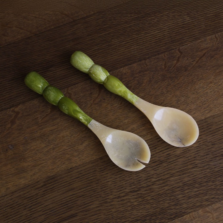 Resin Rio Bubble Salad Servers - Green