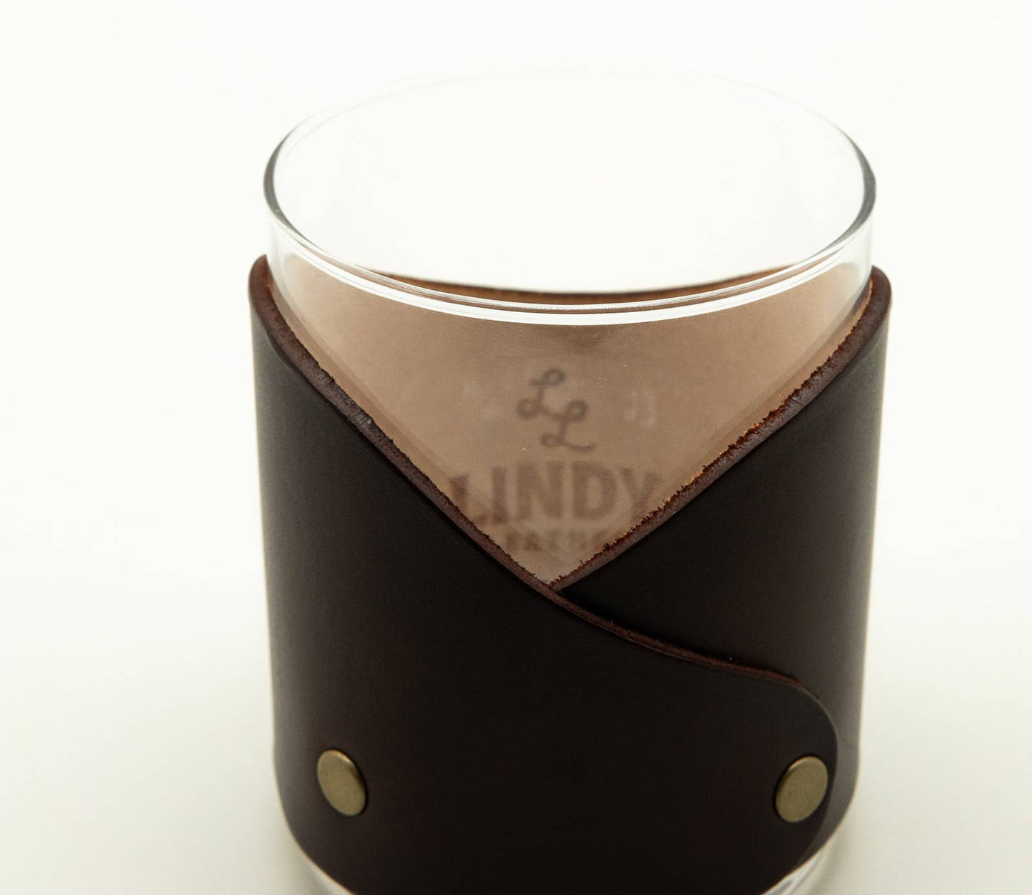 Leather Rocks Glass - American Flag