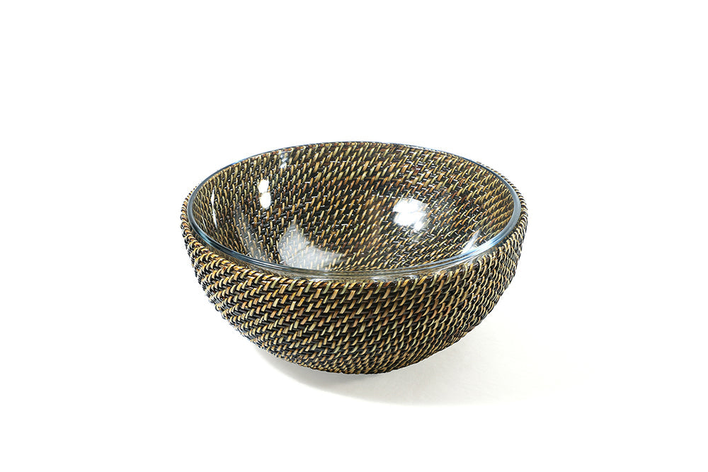 Round Serving Bowl with Glass Insert - Thumbnail 5