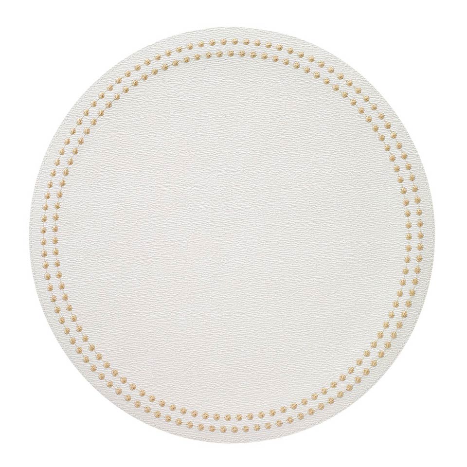 Pearls Antique White/Gold Placemat Set/4