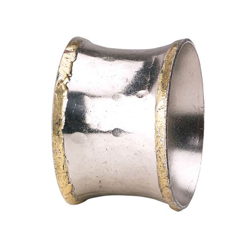 Concave Metallic Napkin Rings - Set/4
