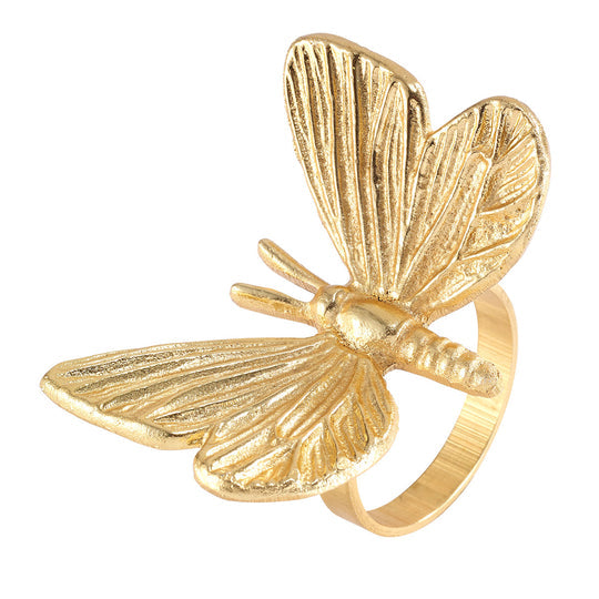 Butterfly Gold Napkin Ring Set/4