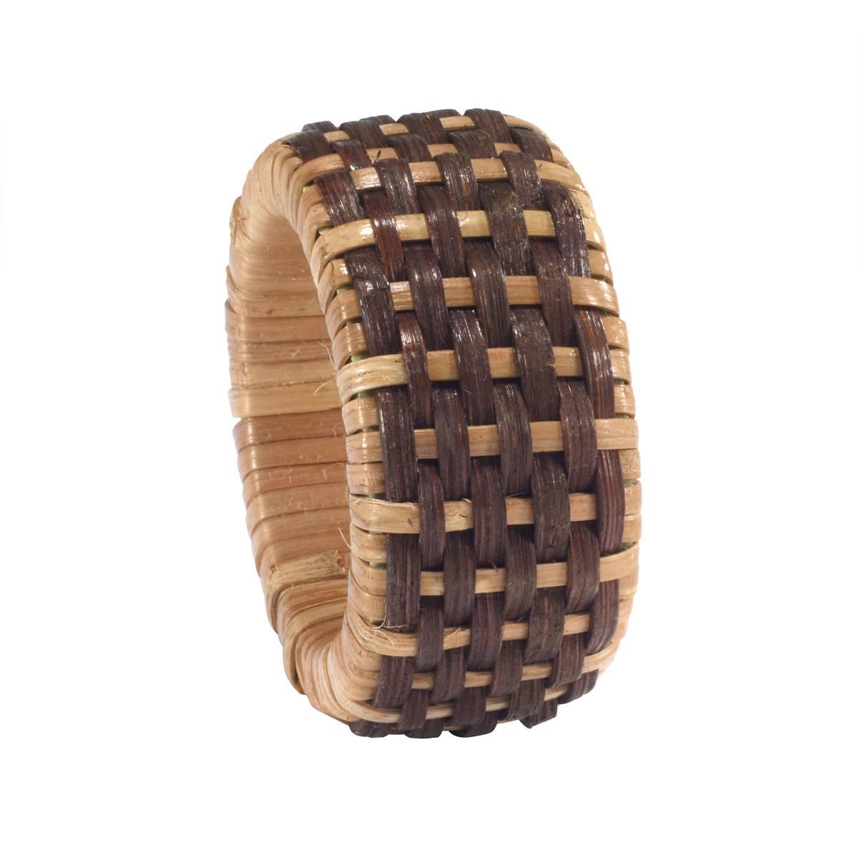 Cane Napkin Rings, Brown - Set/4