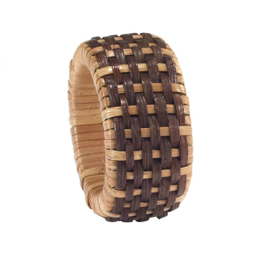 Cane Napkin Rings, Brown - Set/4