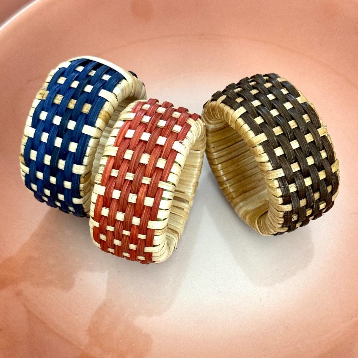 Cane Napkin Rings, Brown - Set/4