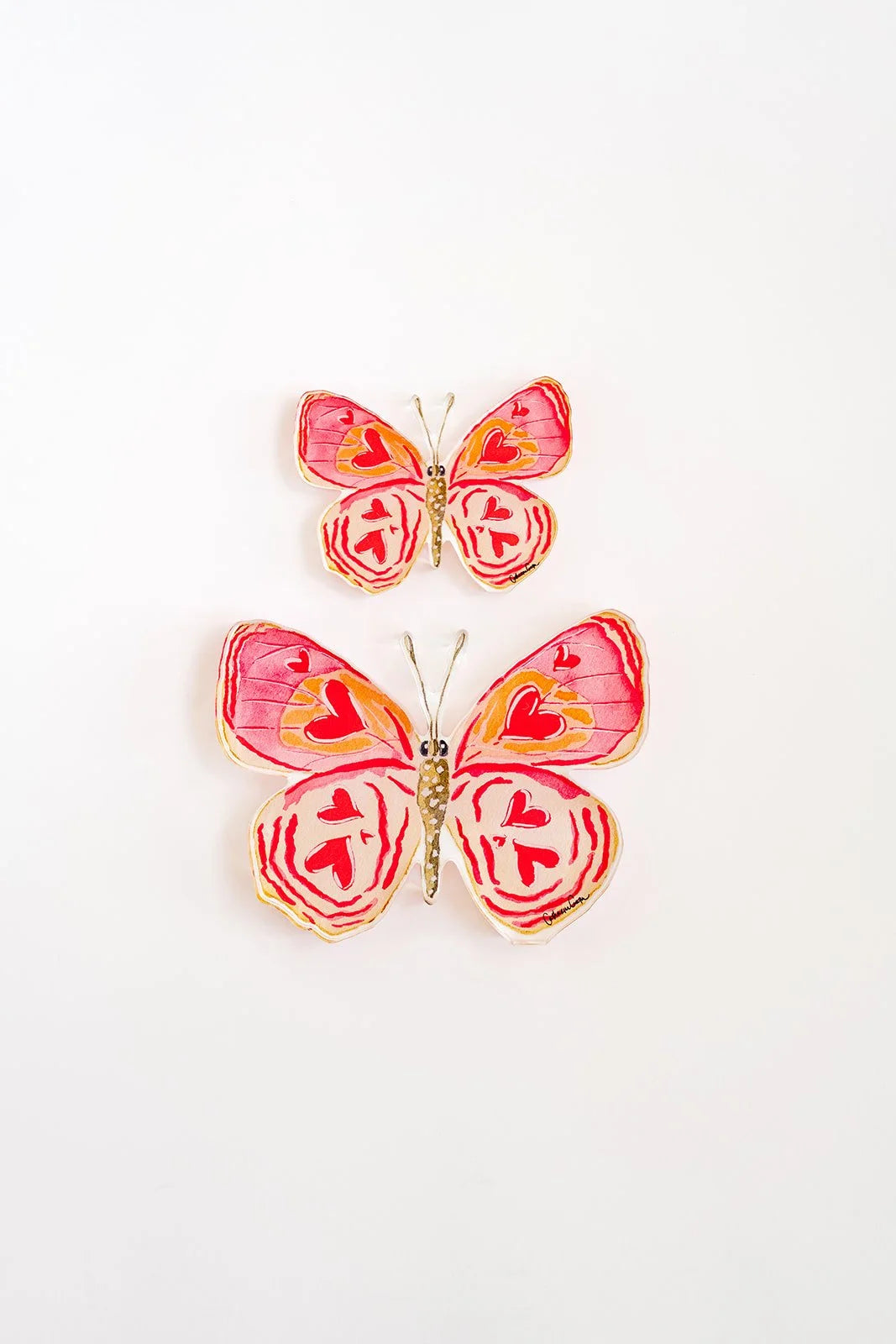 A Heart Butterfly Acrylic Art Block - Small