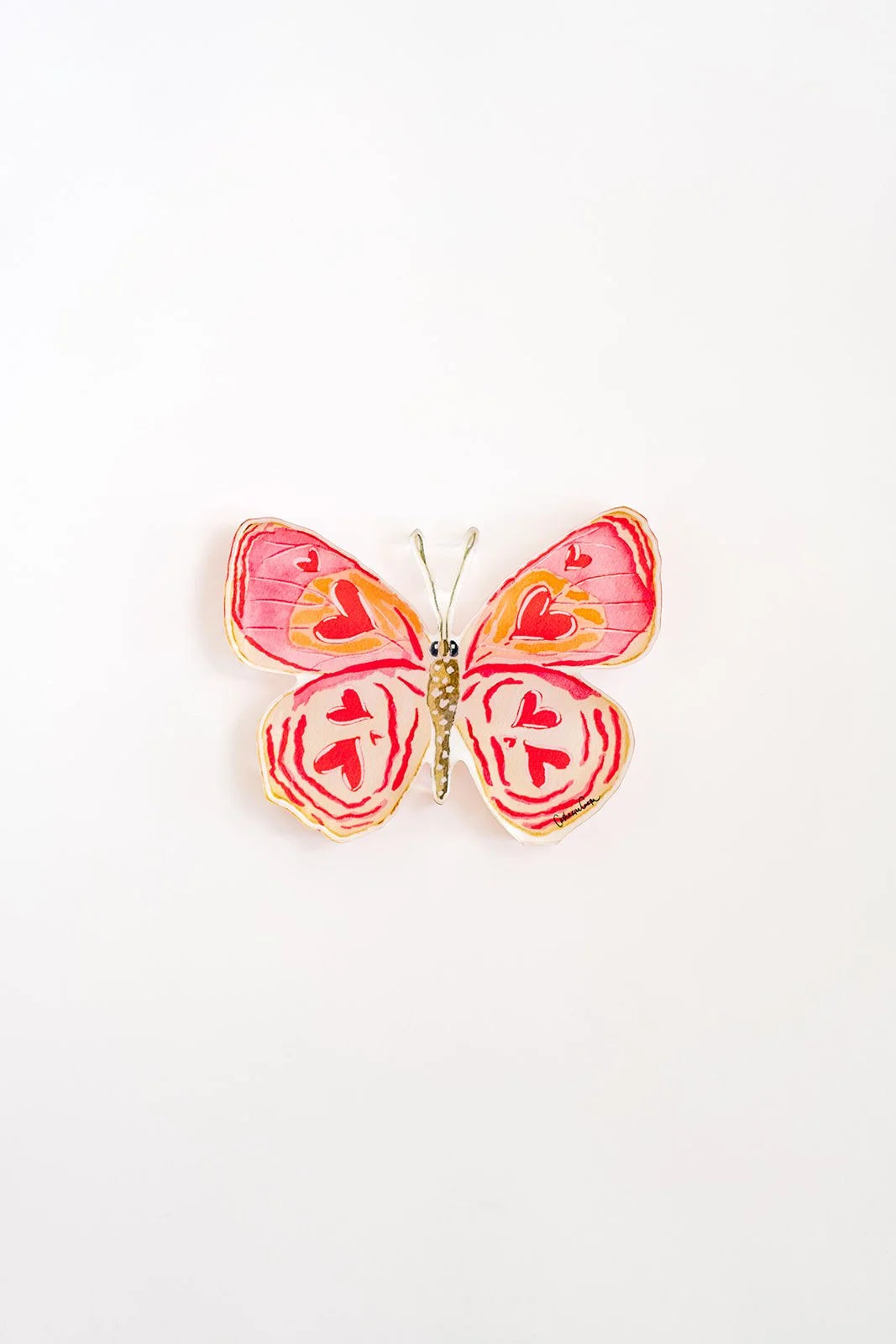 A Heart Butterfly Acrylic Art Block - Small