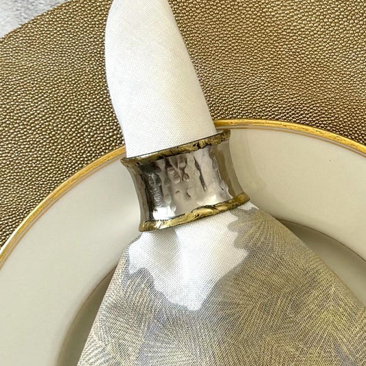Concave Metallic Napkin Rings - Set/4