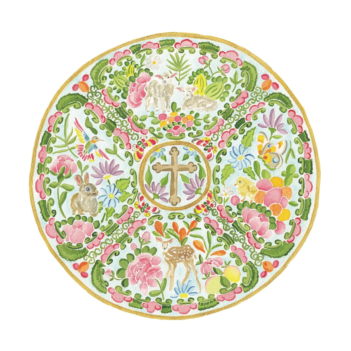 Easter Rose Medallion Acrylic Art Block