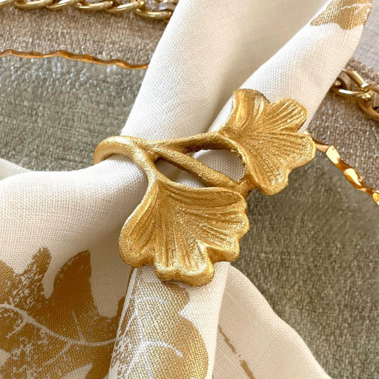 Ginkgo Napkin Ring - Set/4