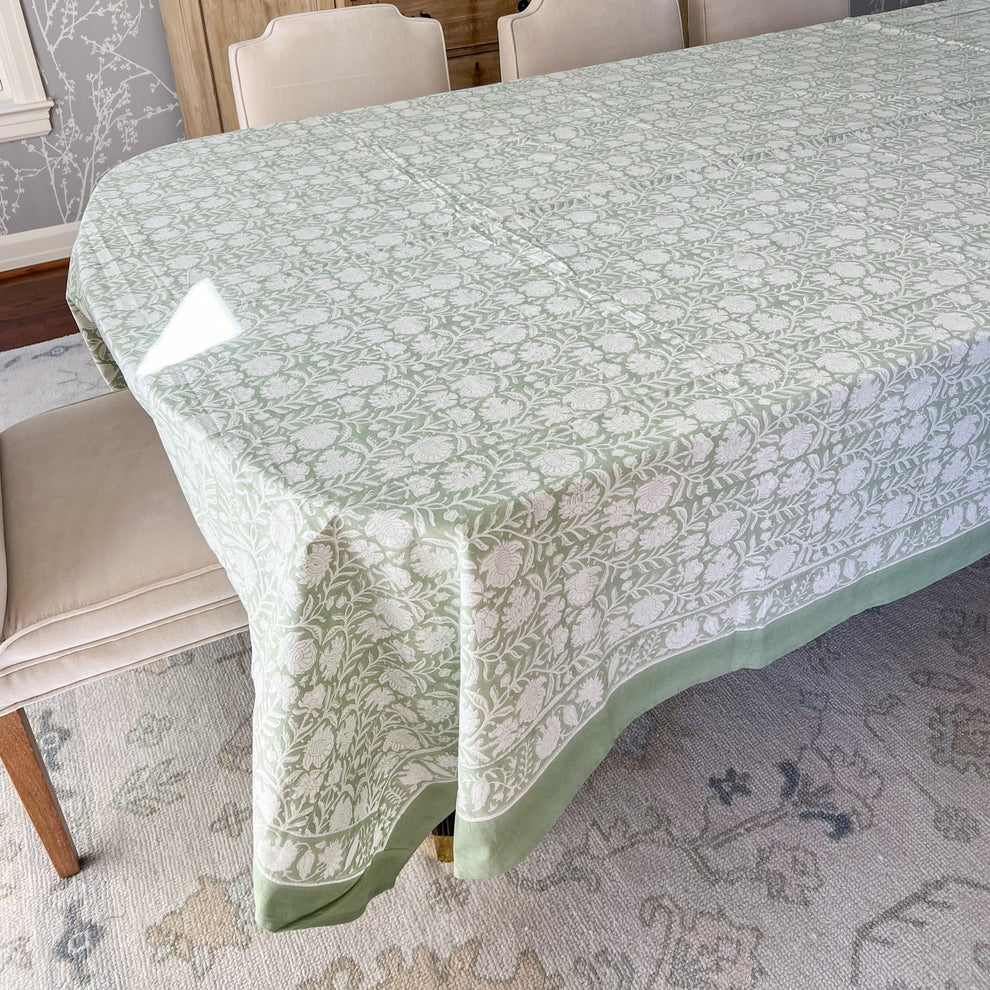 Light Green Printed Tablecloth