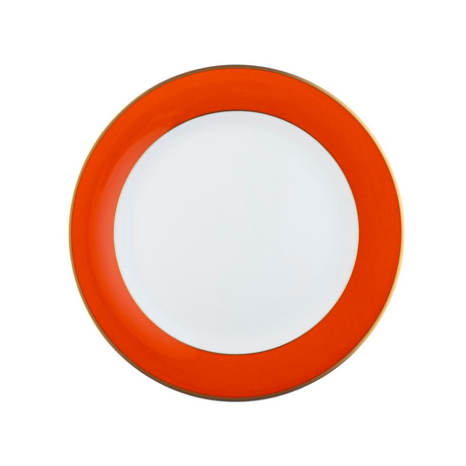 ColorSheen Orange Gold Dinner Plate - Ultra White (No Monogram)