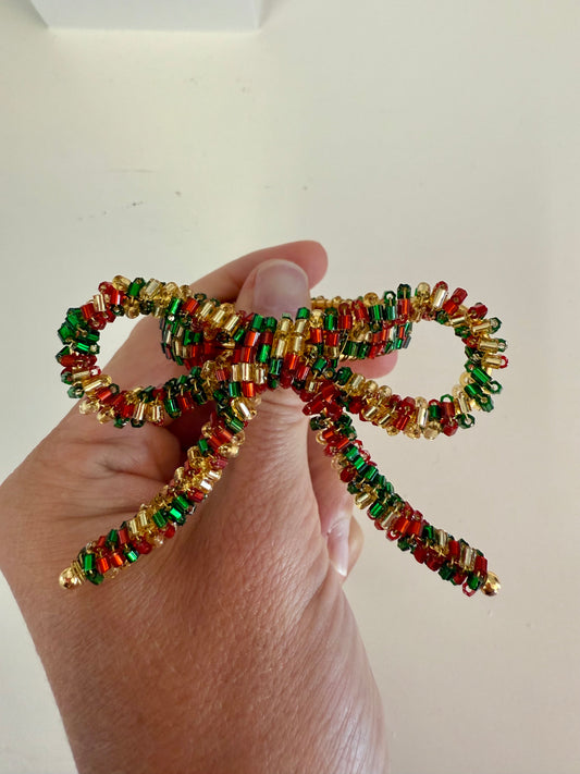 Christmas Bow Napkin Rings - Set/4