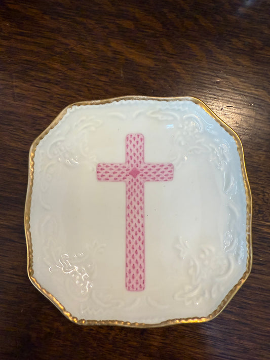 Pink Cross Ring Dish