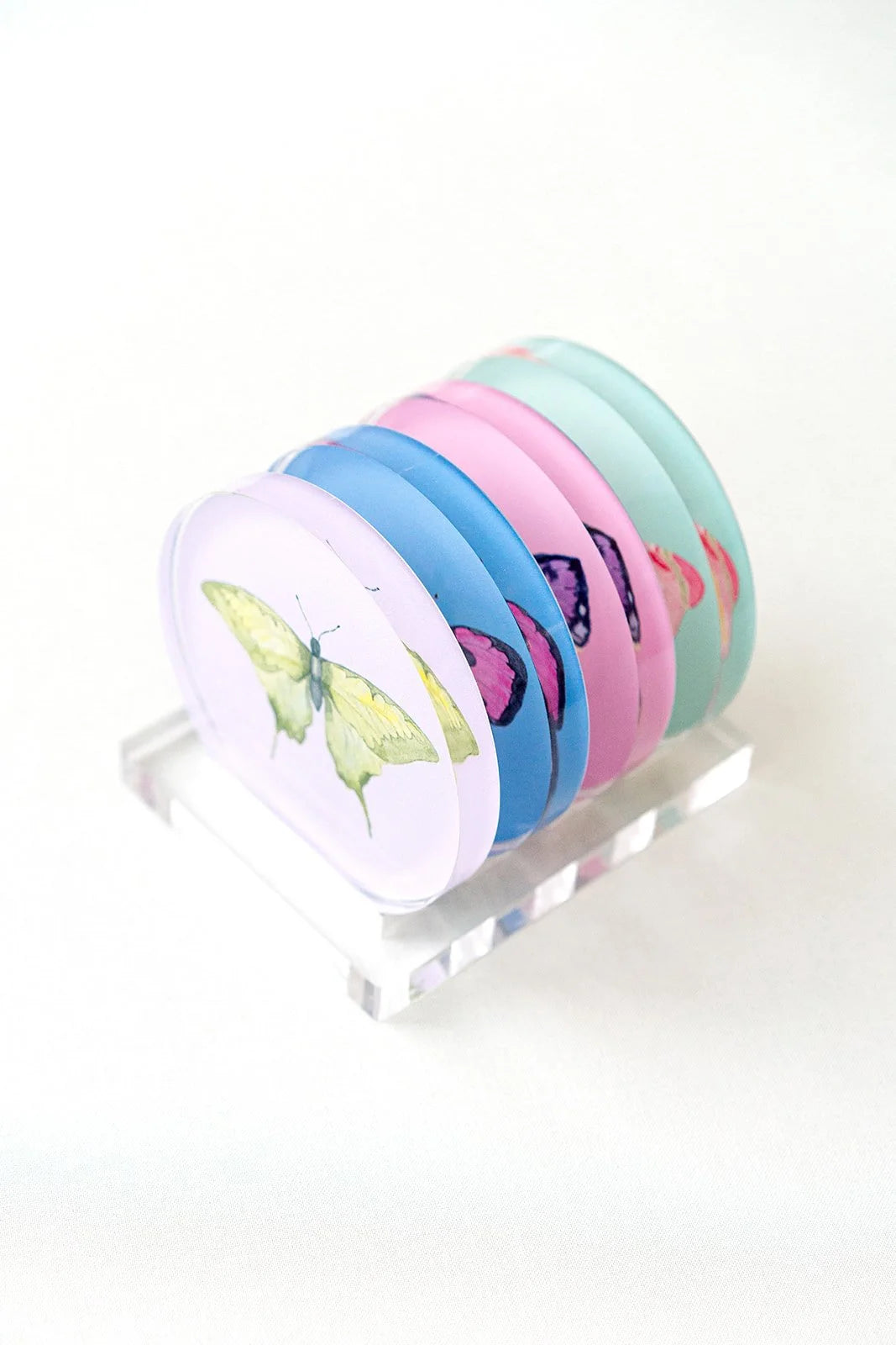 Acrylic Butterfly Coaster Set - Summer