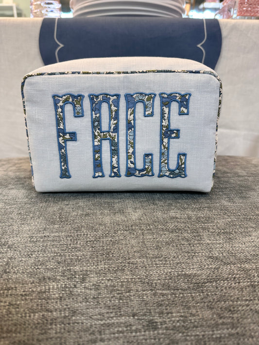 Large Milan Cosmetic Case - FACE, Poppy and Daisy Blue