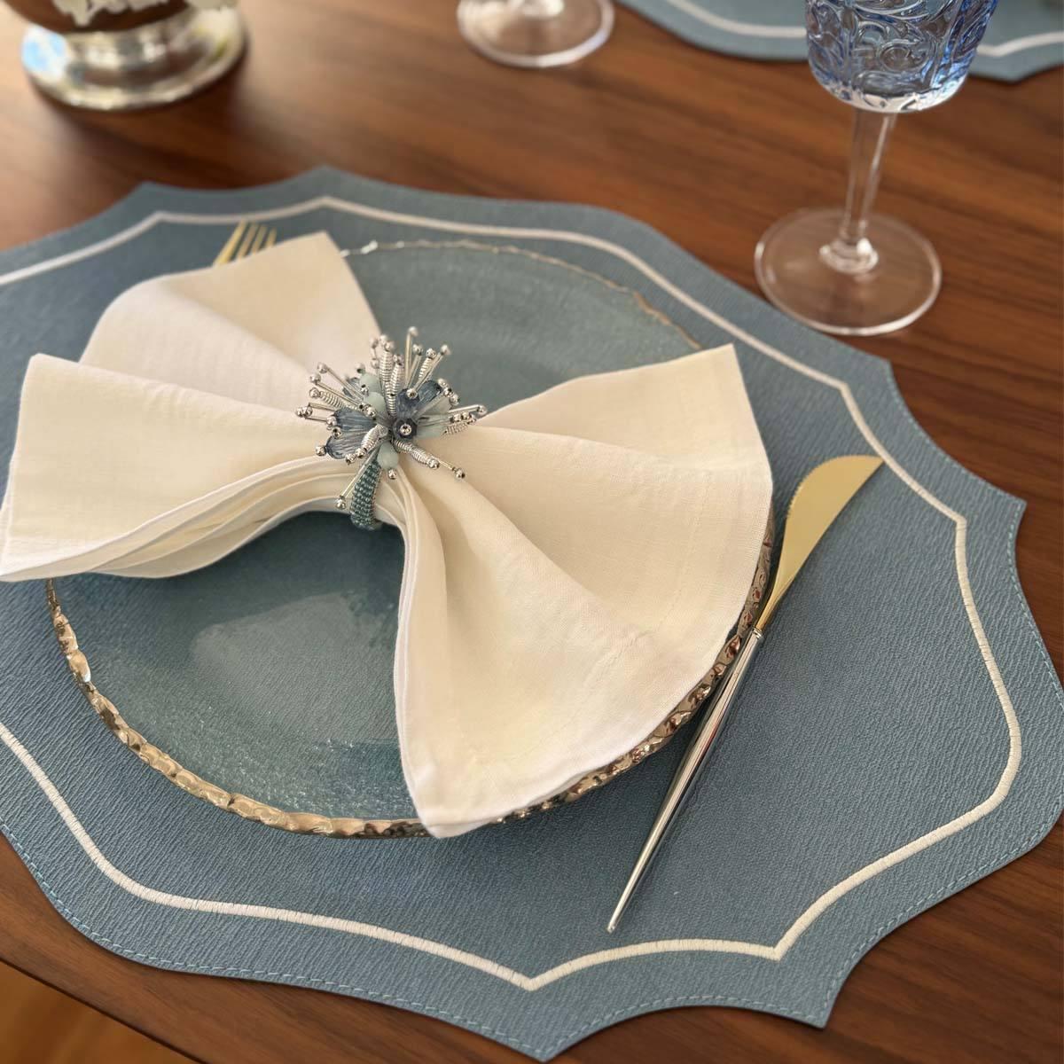 Byzantine Beige White Mats - Set/4