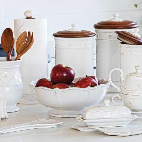 Berry & Thread 11" Footed Fruit Bowl - Whitewash