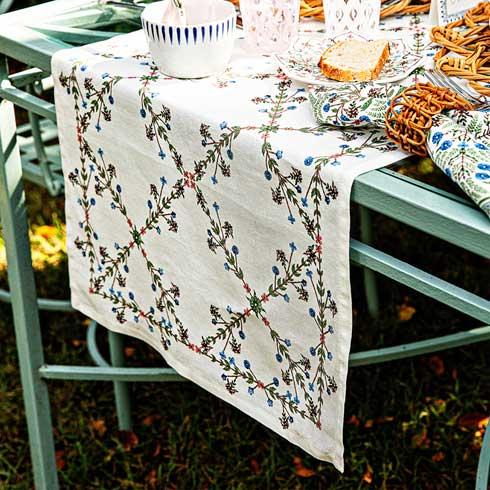 Villa Seville 18" X 90" Table Runner - Chambray