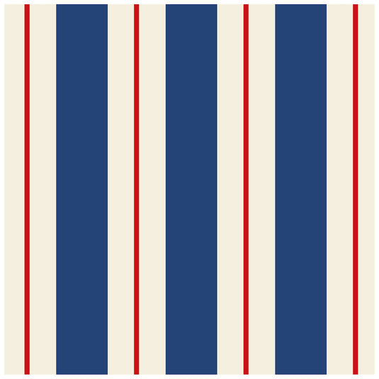 Navy & Red Awning Stripe Cocktail Napkins